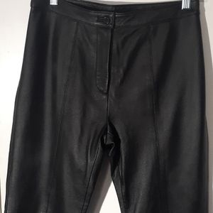 Black genuine leather pants